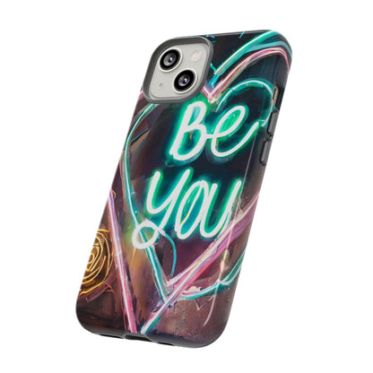 Be You Colorful Neon Heart Tough Phone Case