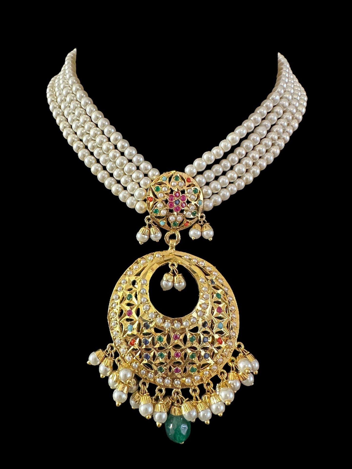 BR480 MUNIRA bridal set in Navratan ( READY TO SHIP )