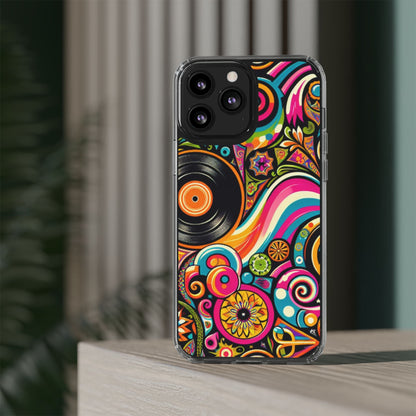 Colorful Vinyl Record Clear Phone Case