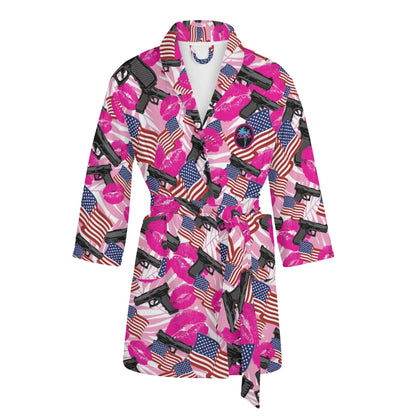 The Patriot Barbie Womens Short Bathrobe