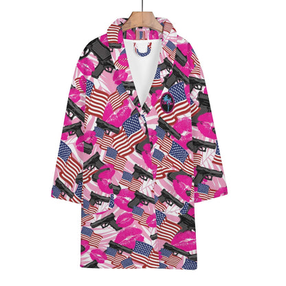 The Patriot Barbie Womens Short Bathrobe