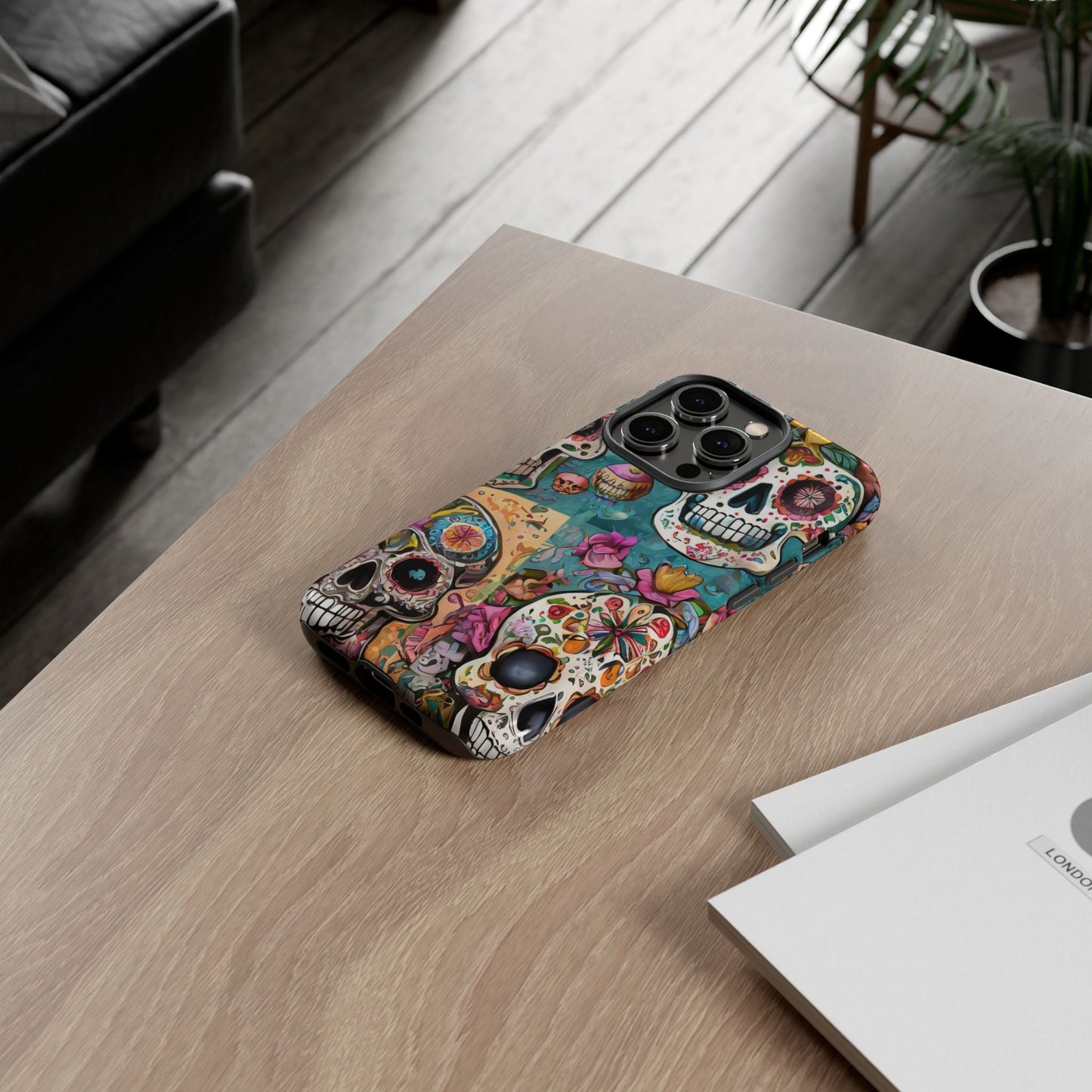 Vibrant Sugar Skull Tough Phone Case