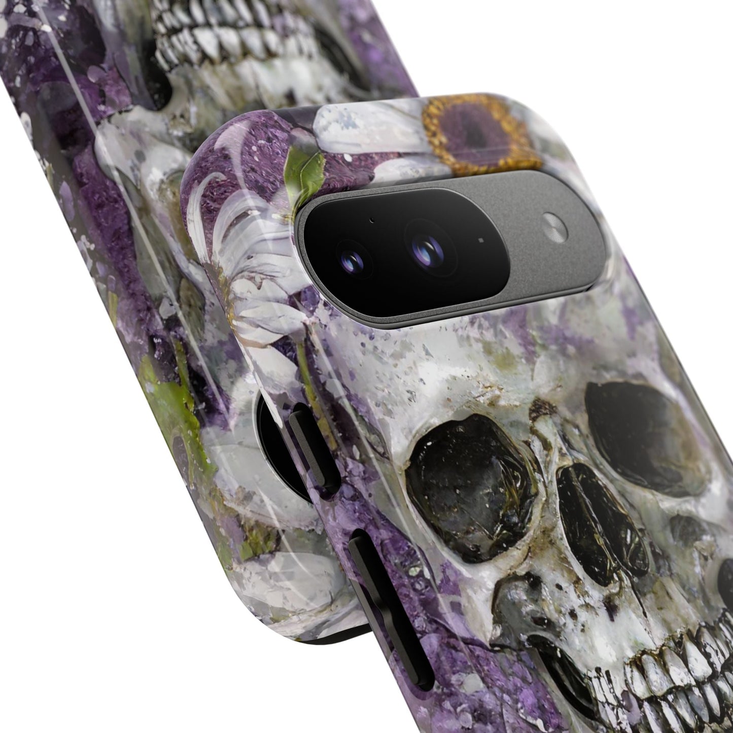 Plum Skull and Daisy Tough Phone Case