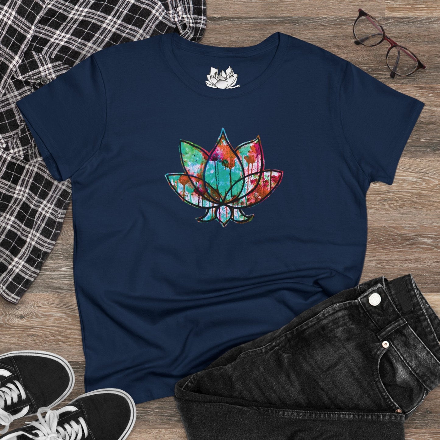 Graffiti Lotus Bloom Women's Cotton Tee
