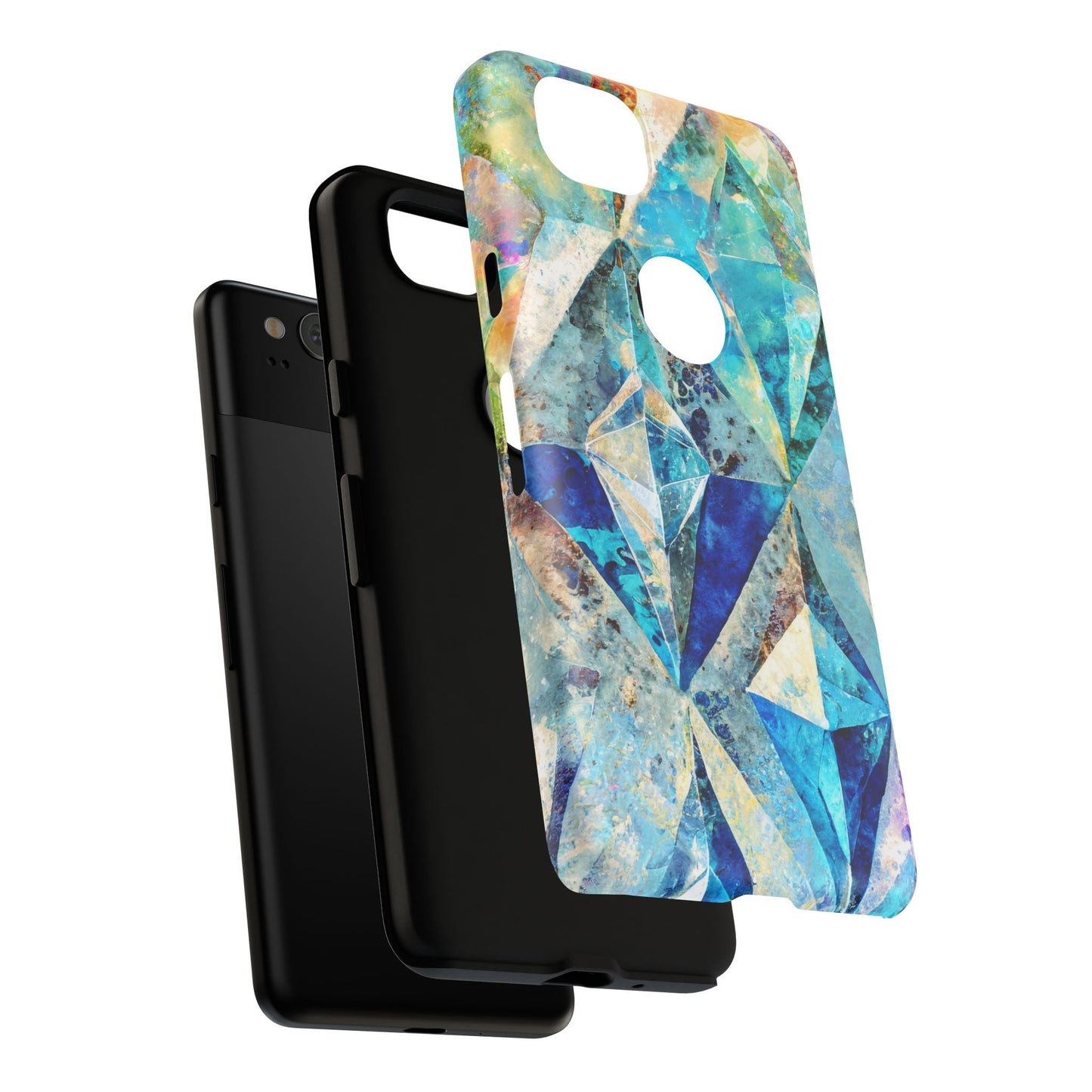 Diamond Blue Abstract Tough Phone Case
