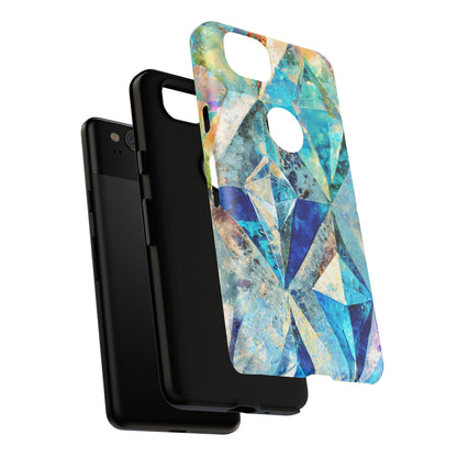 Diamond Blue Abstract Tough Phone Case