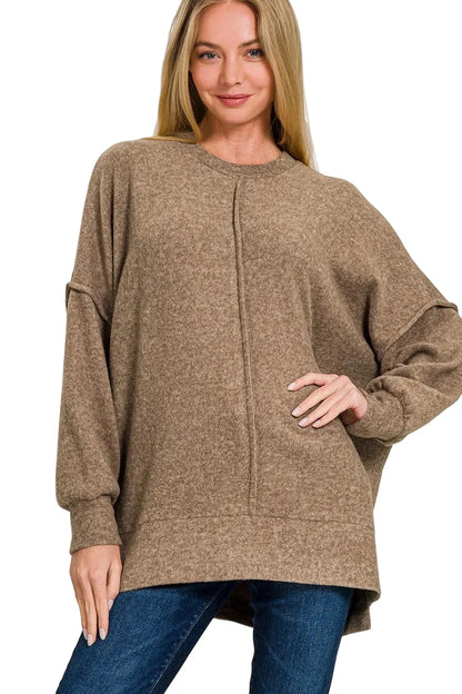 Brushed Mélange Hacci Oversized Sweater