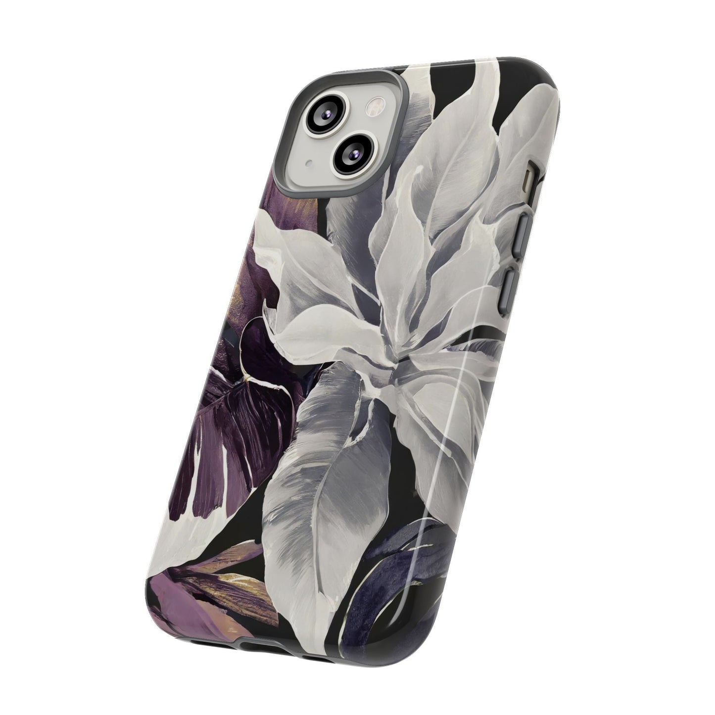 White & Plum Floral Tough Phone Case