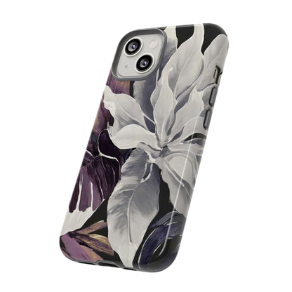 White & Plum Floral Tough Phone Case