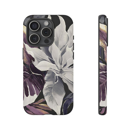 White & Plum Floral Tough Phone Case