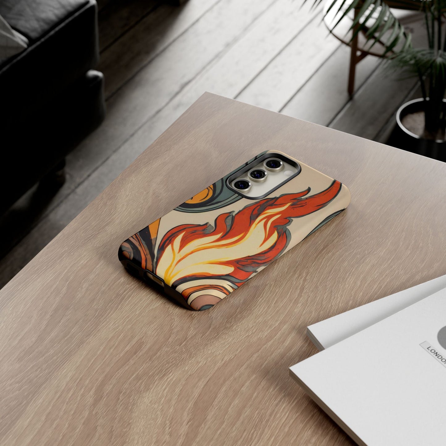 Artistic Flames Abstract Tough Phone Case