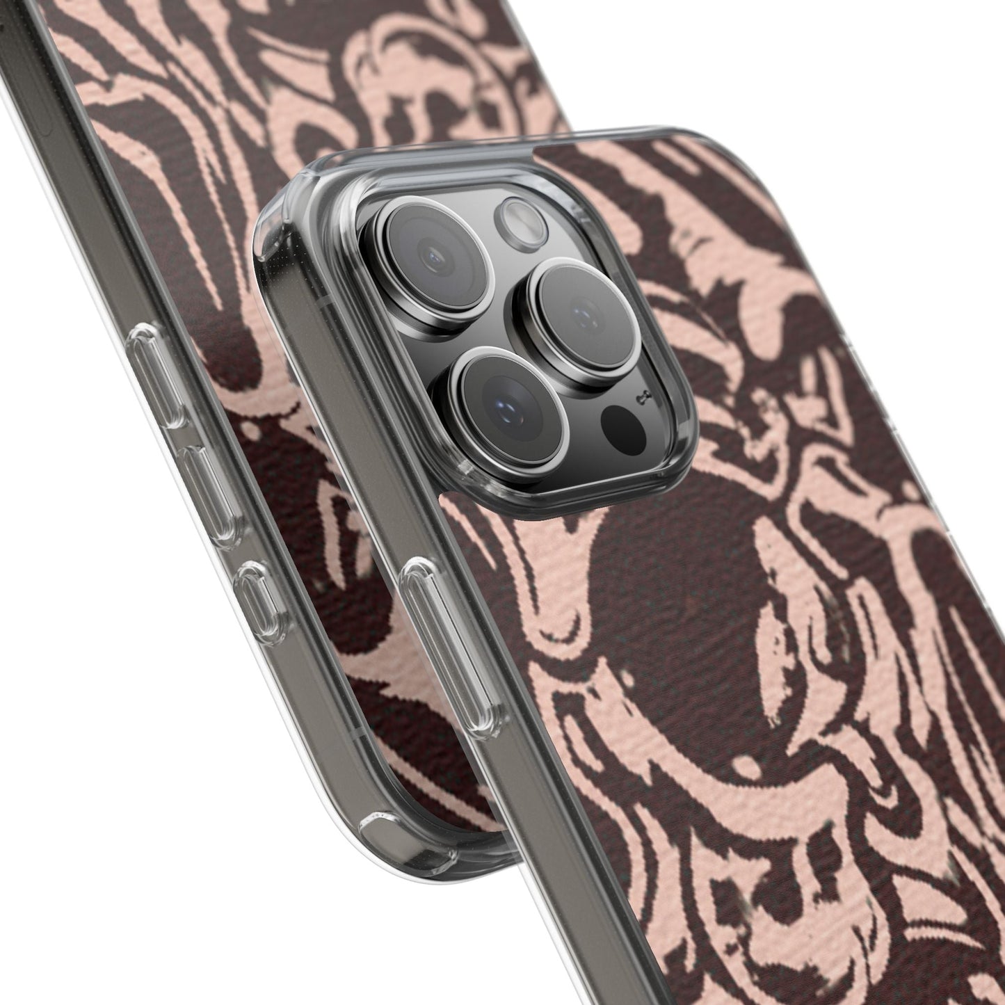 Gothic Abstract Skull Clear Phone Case