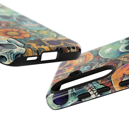 Artistic Skull Collage Tough Phone Case