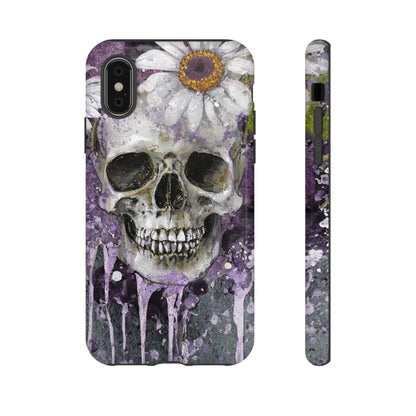 Plum Skull and Daisy Tough Phone Case