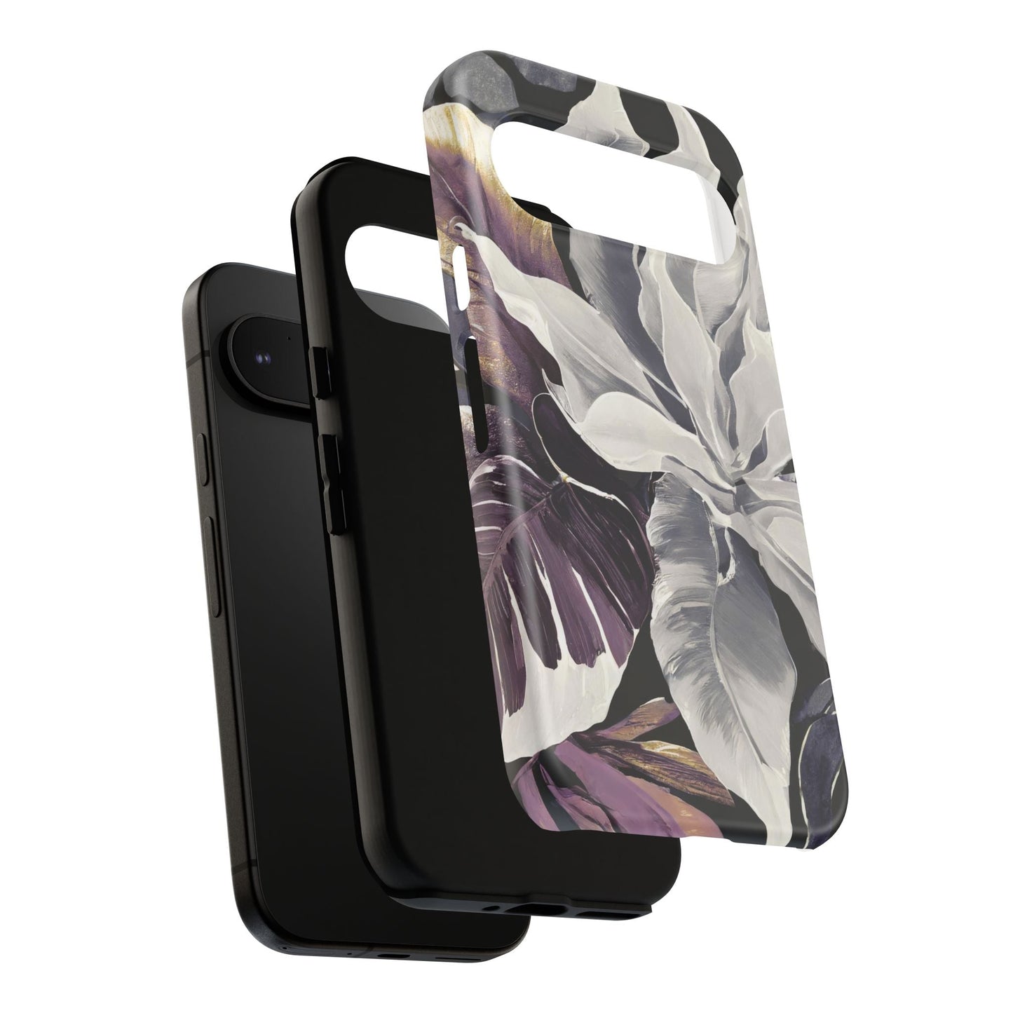 White & Plum Floral Tough Phone Case