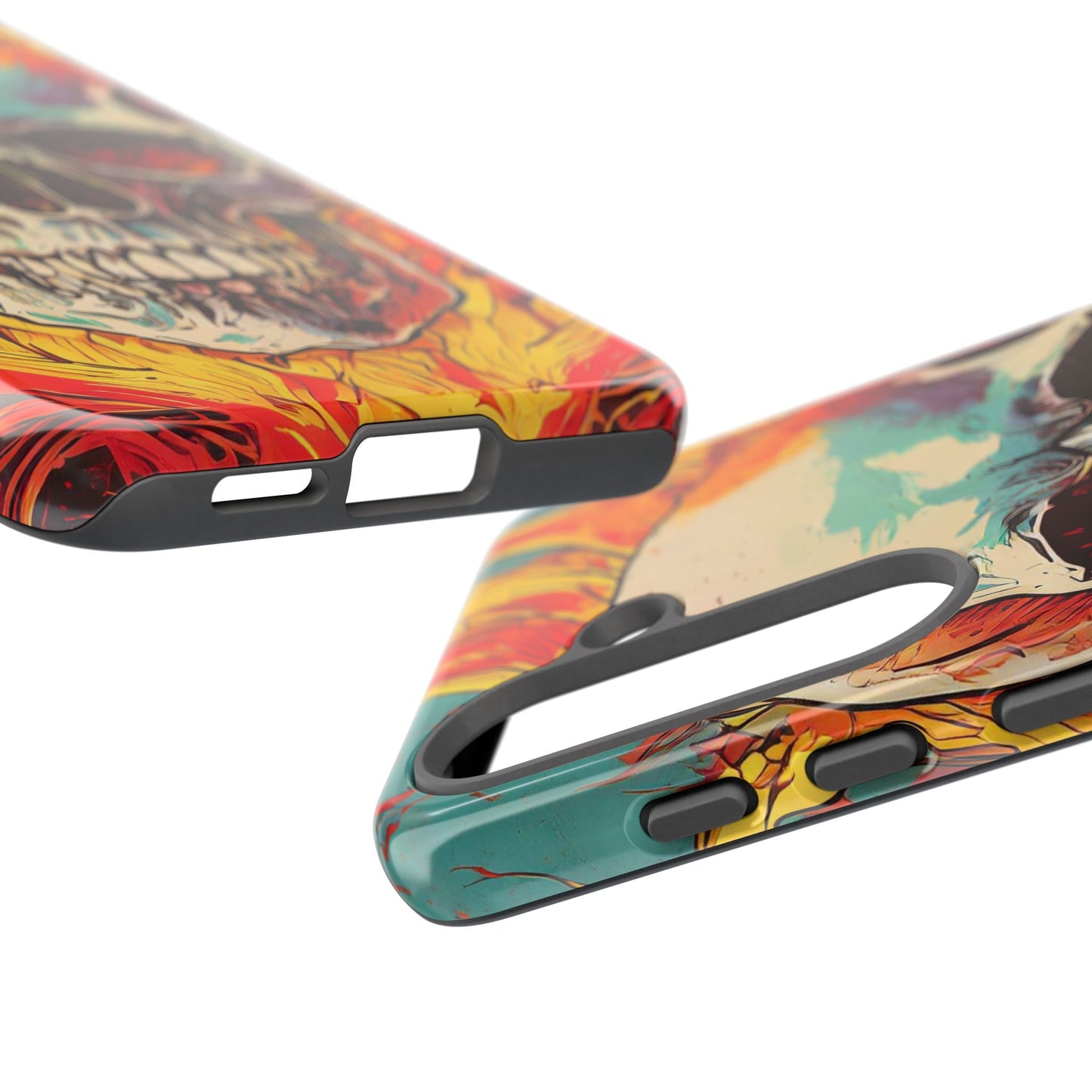 Flaming Skull Tough Phone Case