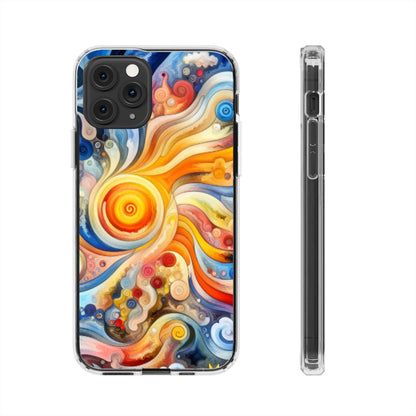 Colorful Abstract Swirl Clear Phone Case