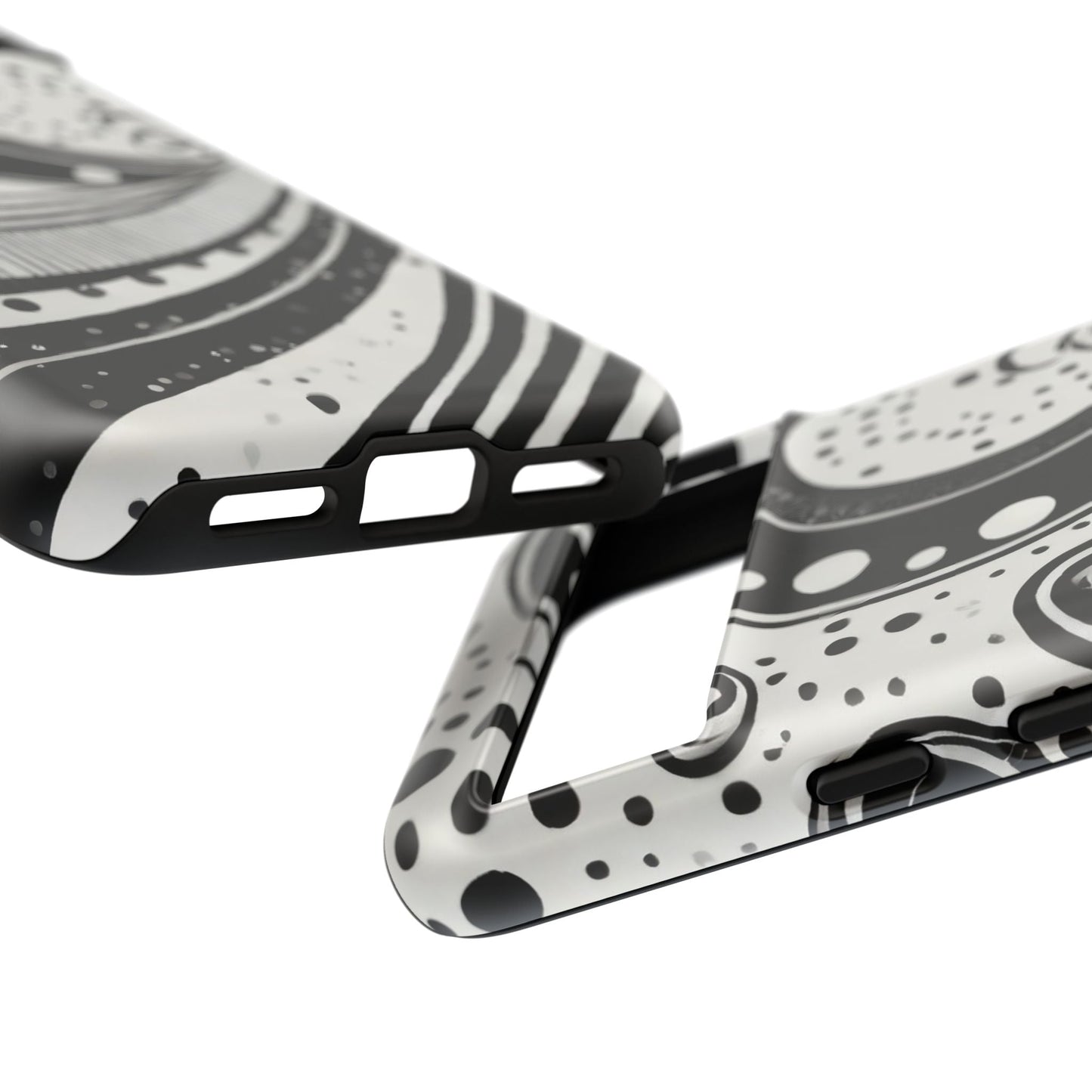 Artistic Black & White Swirl Tough Phone Case