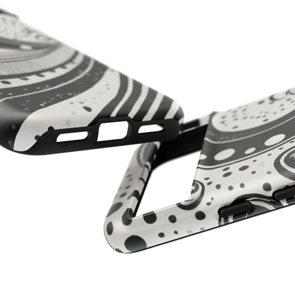 Artistic Black & White Swirl Tough Phone Case