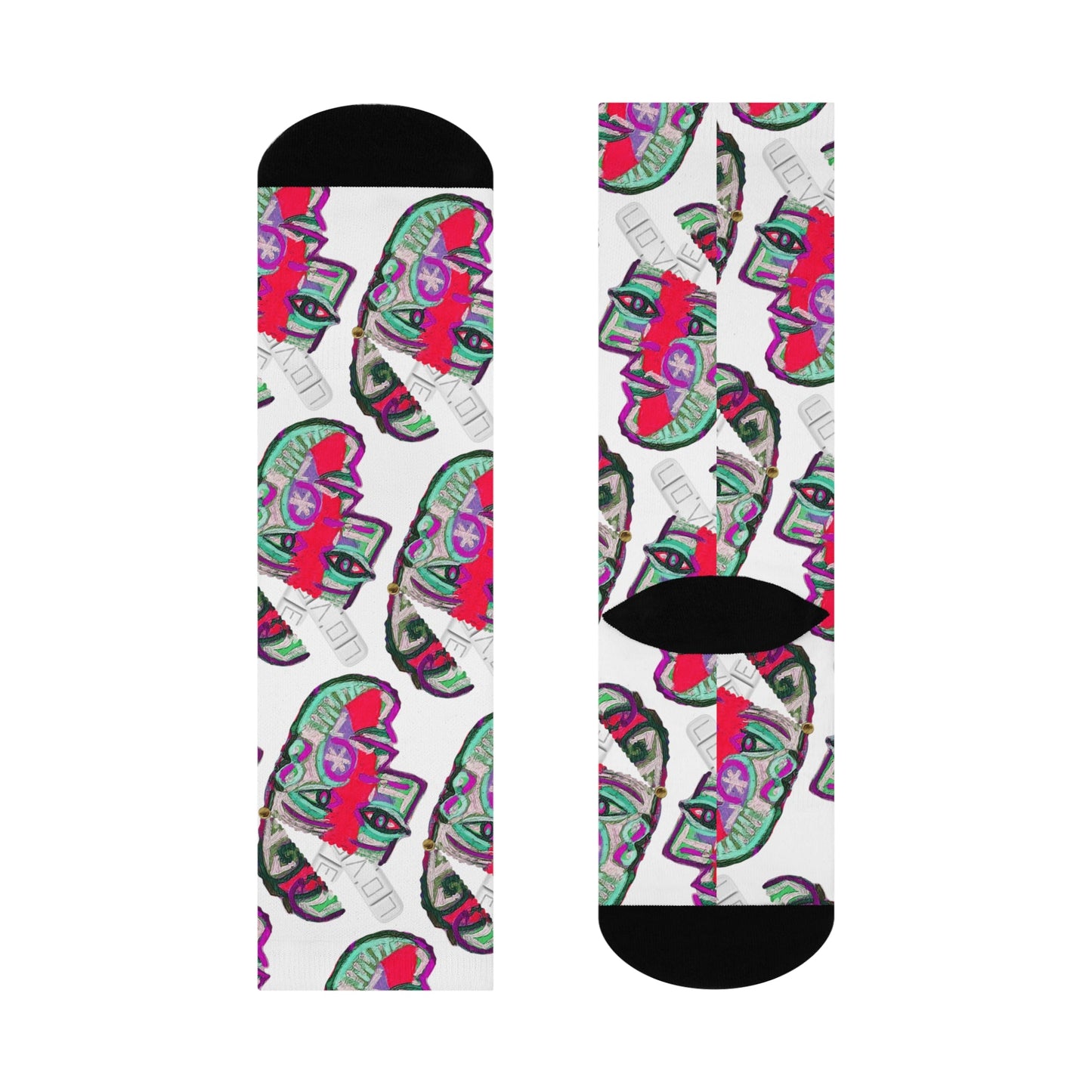 LOVE PILL Cushioned Crew Socks Ivory Powder