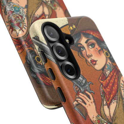 Vintage Western Tough Phone Case with Outlaw Design