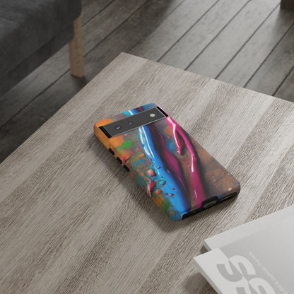 Colorful Artistic Paint Splatter Tough Phone Case