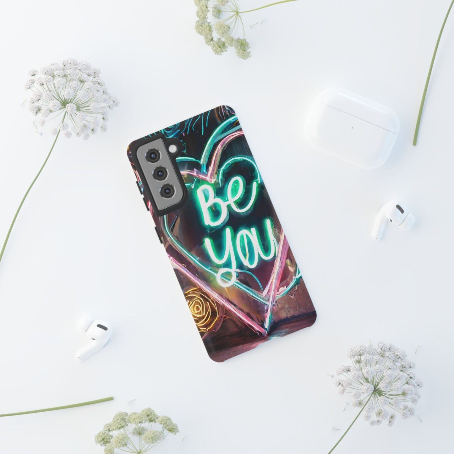 Be You Colorful Neon Heart Tough Phone Case