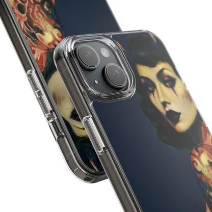 Gothic Devilish Tattooed Beauty Clear Phone Case