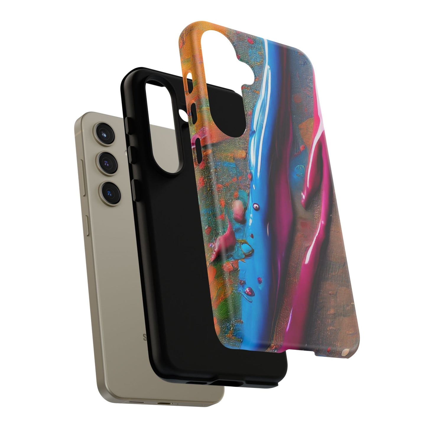 Colorful Artistic Paint Splatter Tough Phone Case