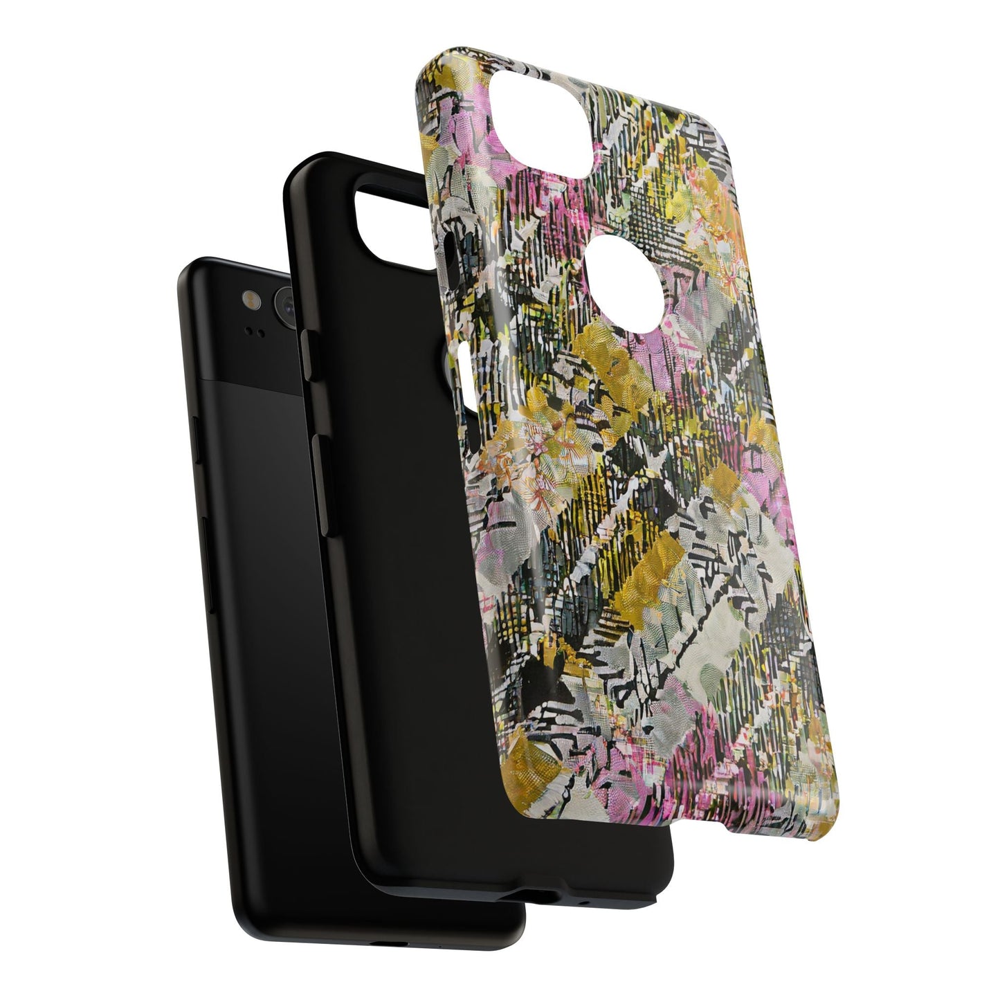 Purple Plaid Floral Artistic Tough Phone Case