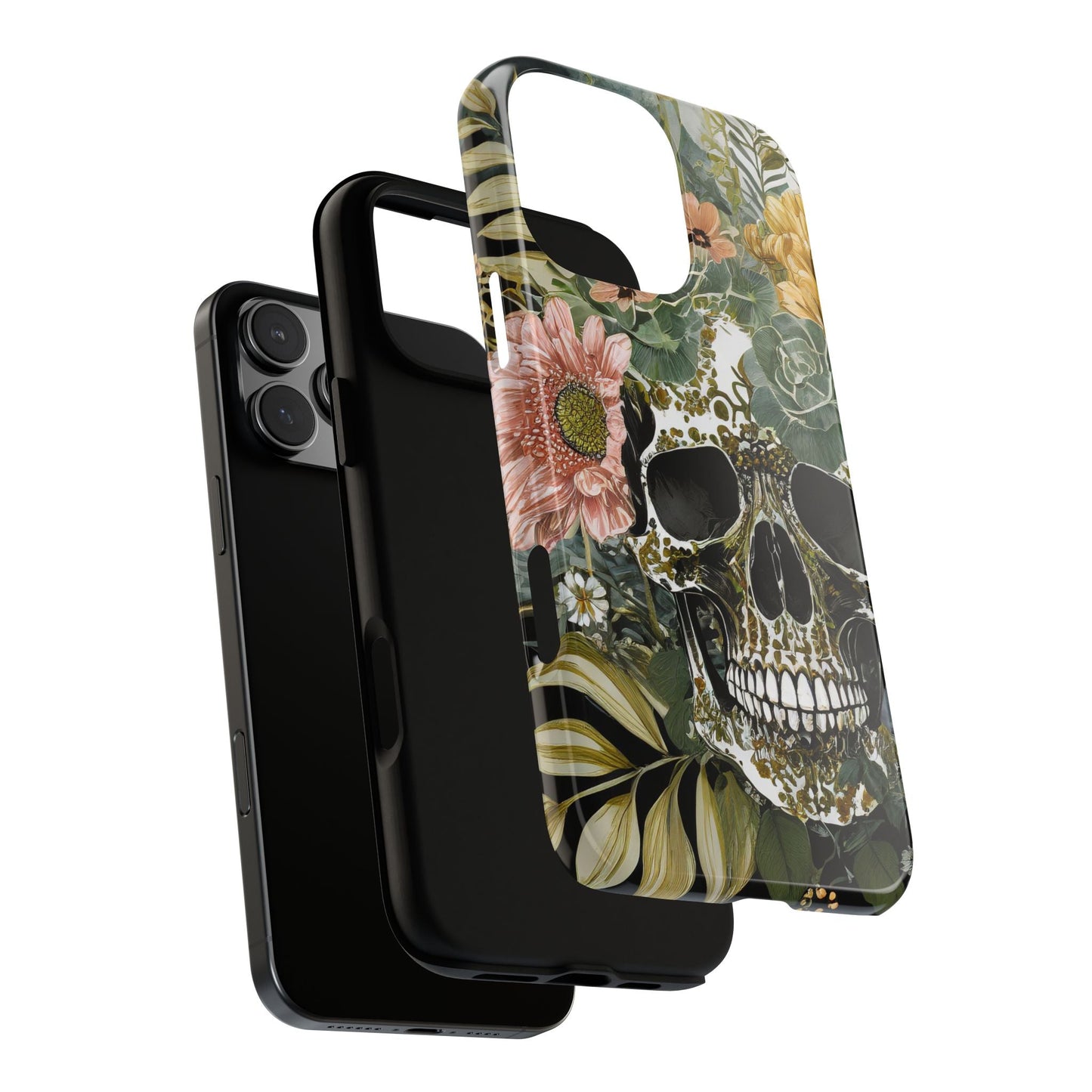 Floral Skull Tough Phone Case