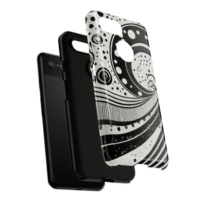 Artistic Black & White Swirl Tough Phone Case