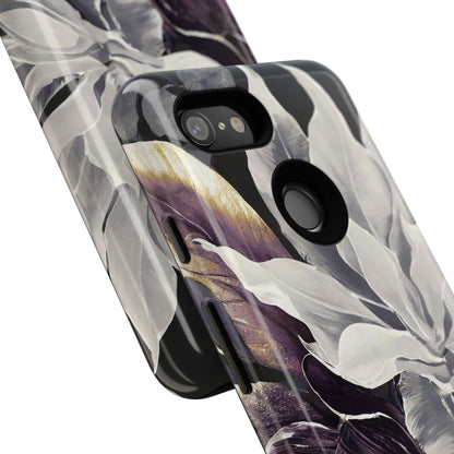 White & Plum Floral Tough Phone Case