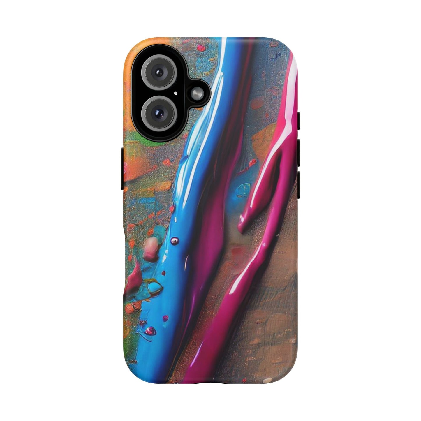 Colorful Artistic Paint Splatter Tough Phone Case