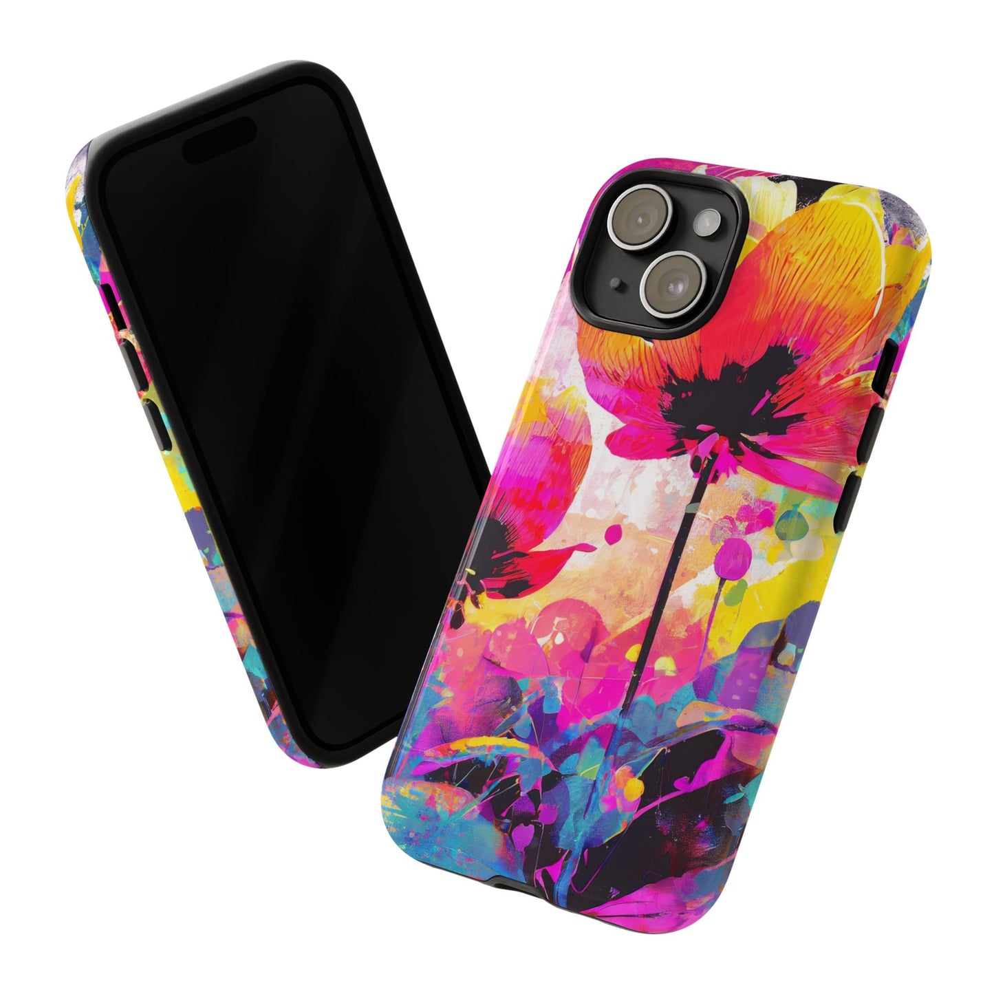 Neon Floral Tough Phone Case