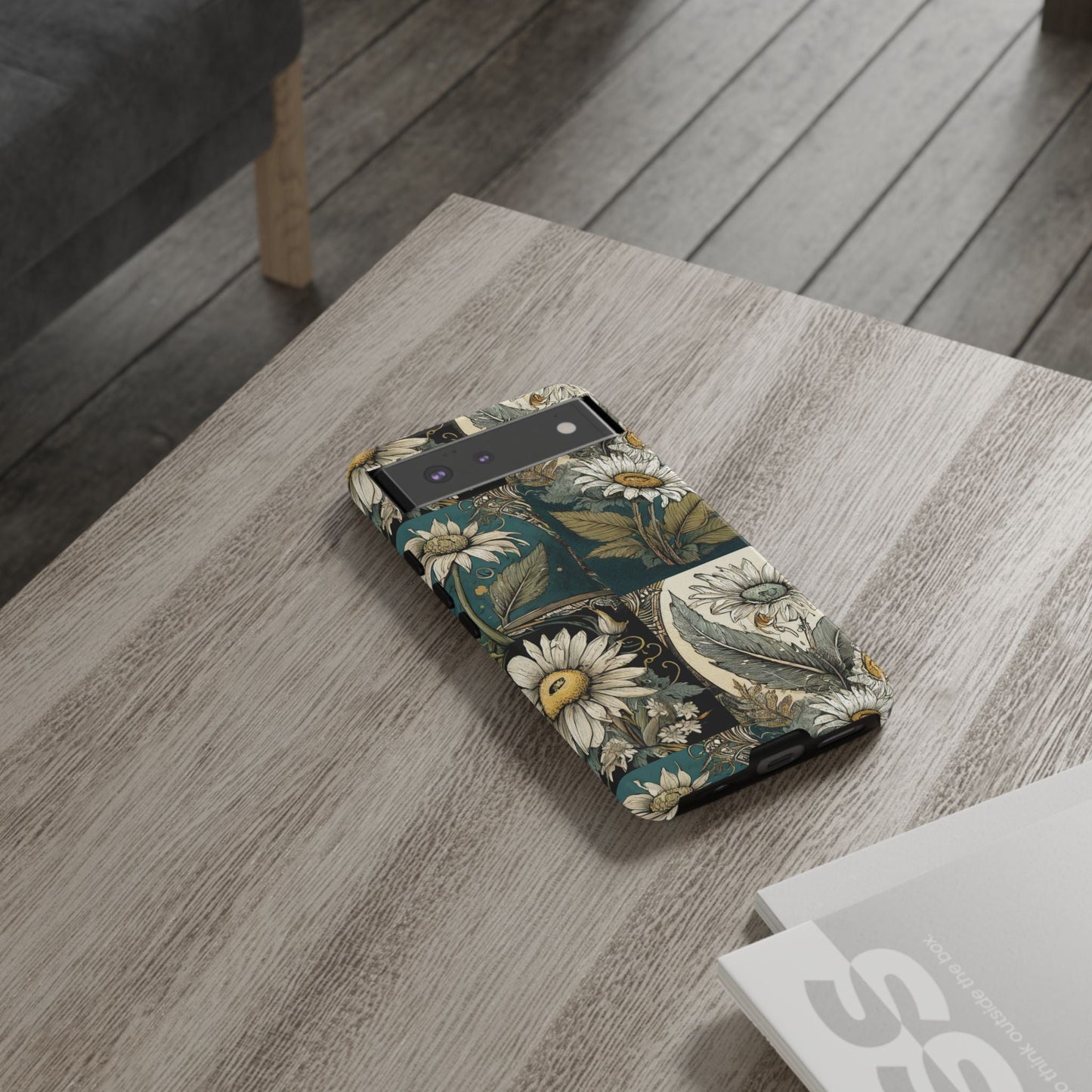 Abstract Teal Daisy Tough Phone Case