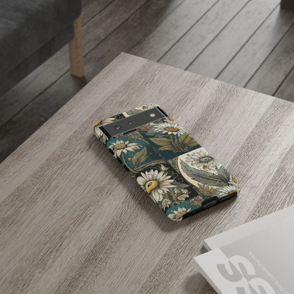 Abstract Teal Daisy Tough Phone Case