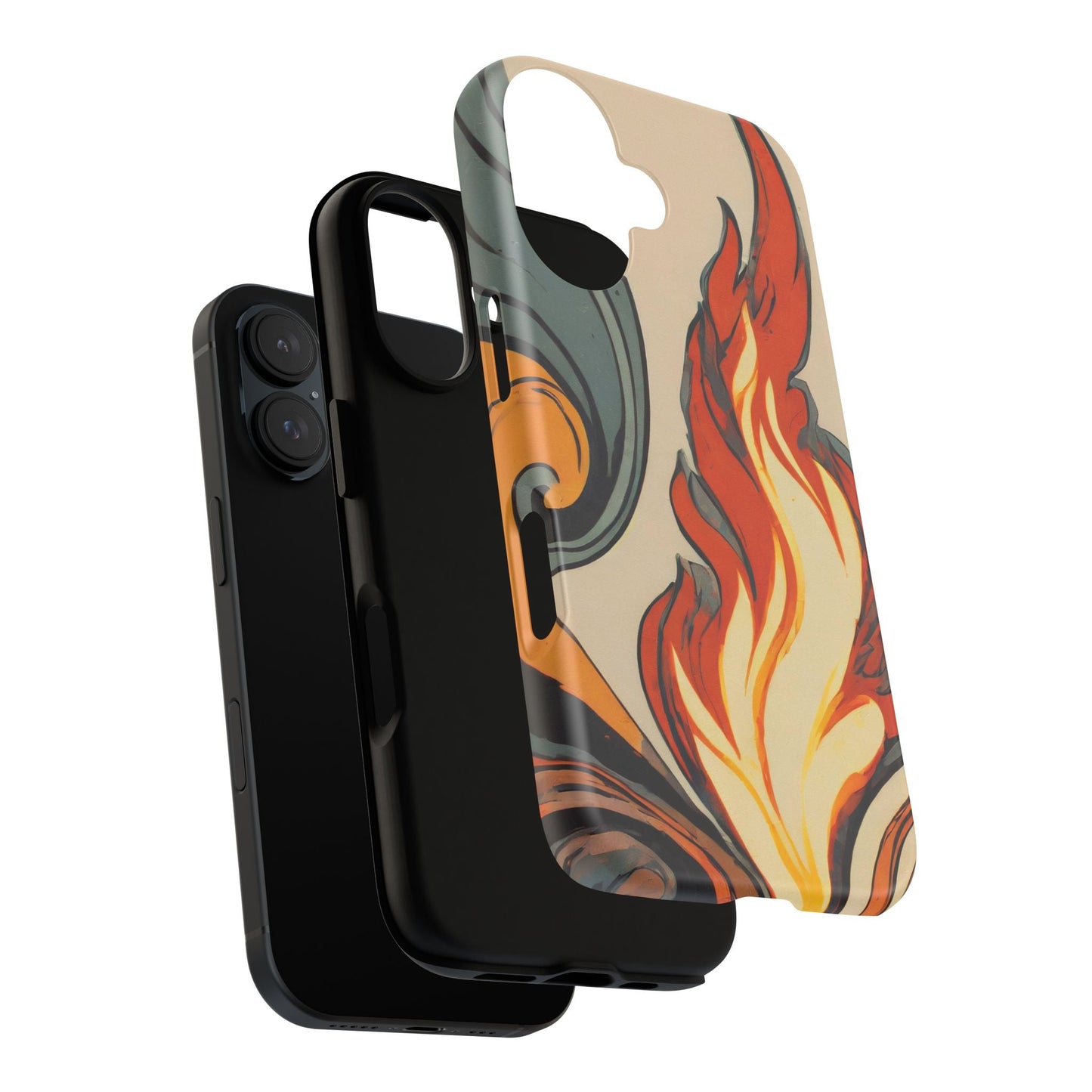 Artistic Flames Abstract Tough Phone Case