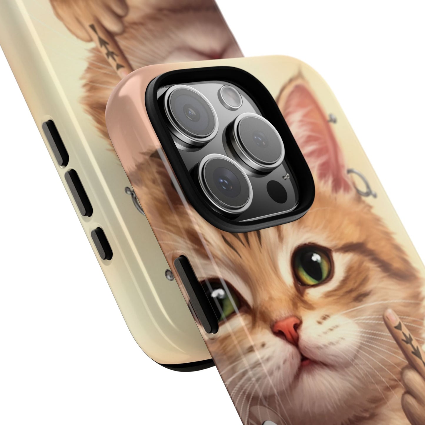 Evil Kitty Giving the Bird Tough Phone Case