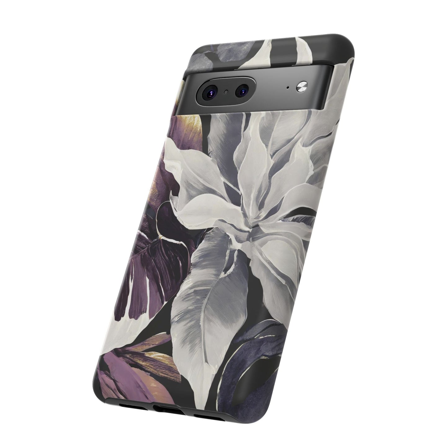 White & Plum Floral Tough Phone Case
