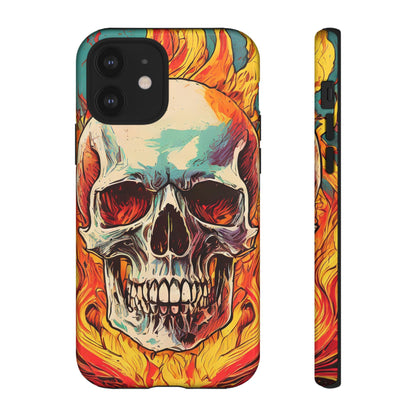 Flaming Skull Tough Phone Case