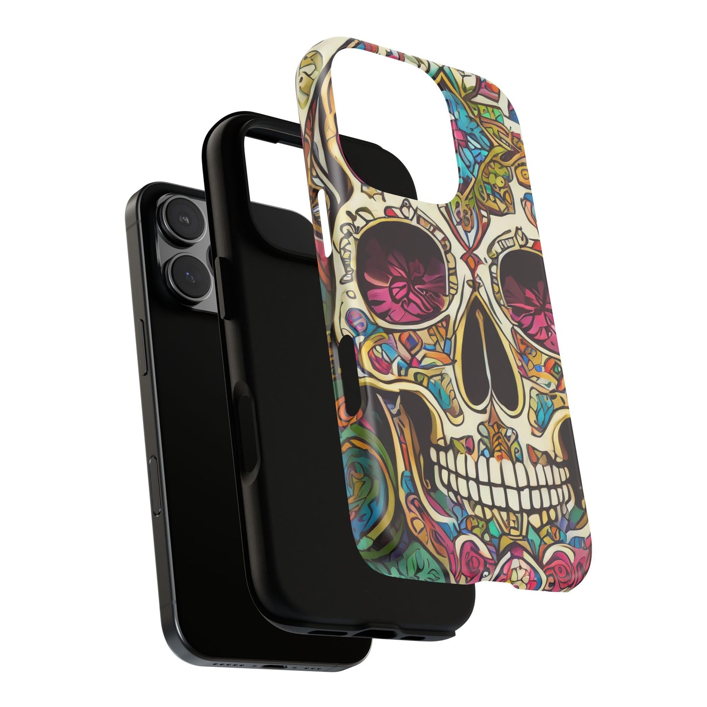 Colorful Sugar Skull Tough Phone Case