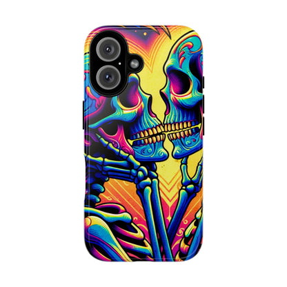Colorful Skull Couple Tough Phone Case