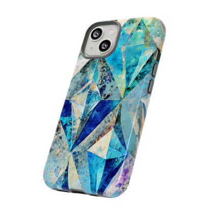 Diamond Blue Abstract Tough Phone Case