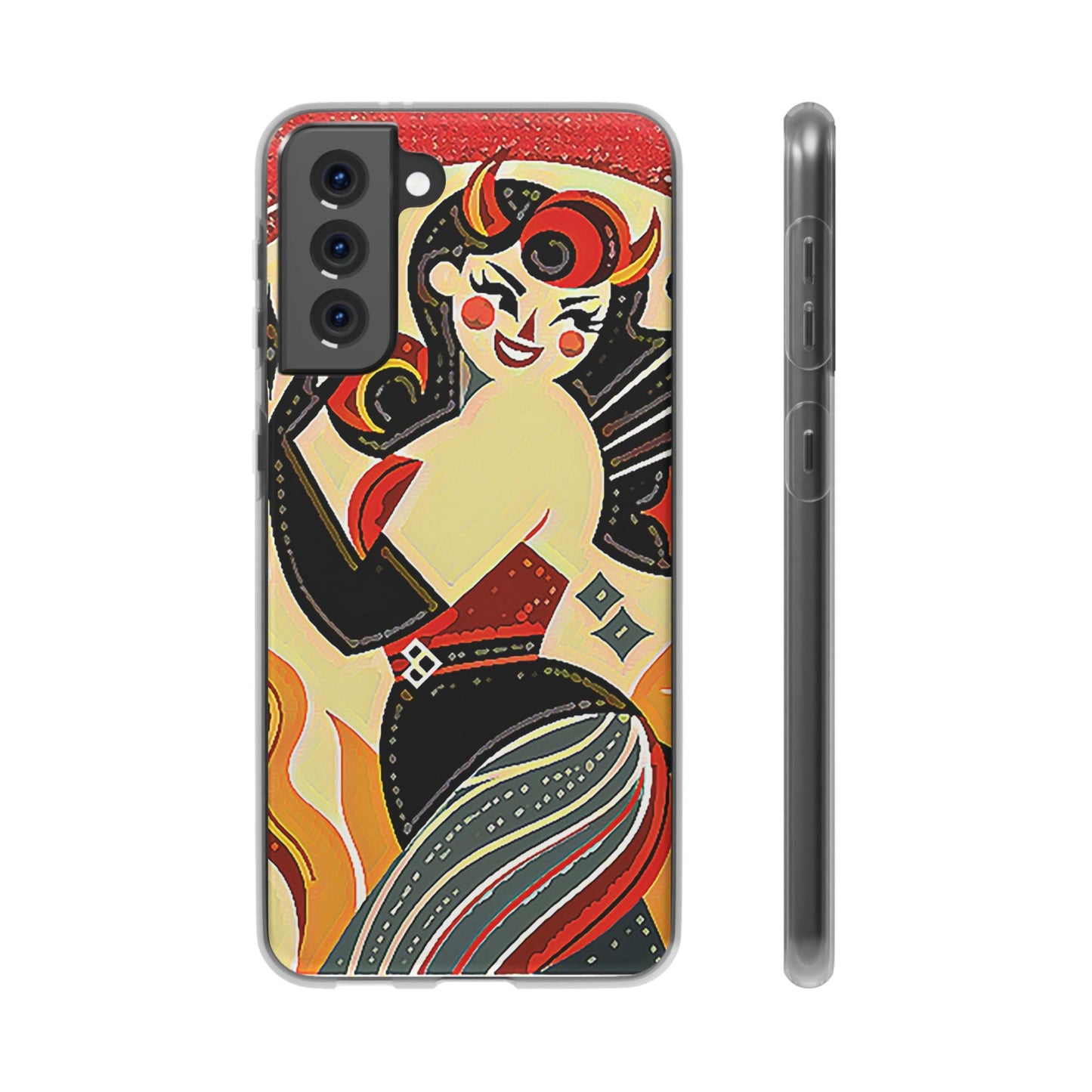 Red & Black Female Devil Flexi Phone Case