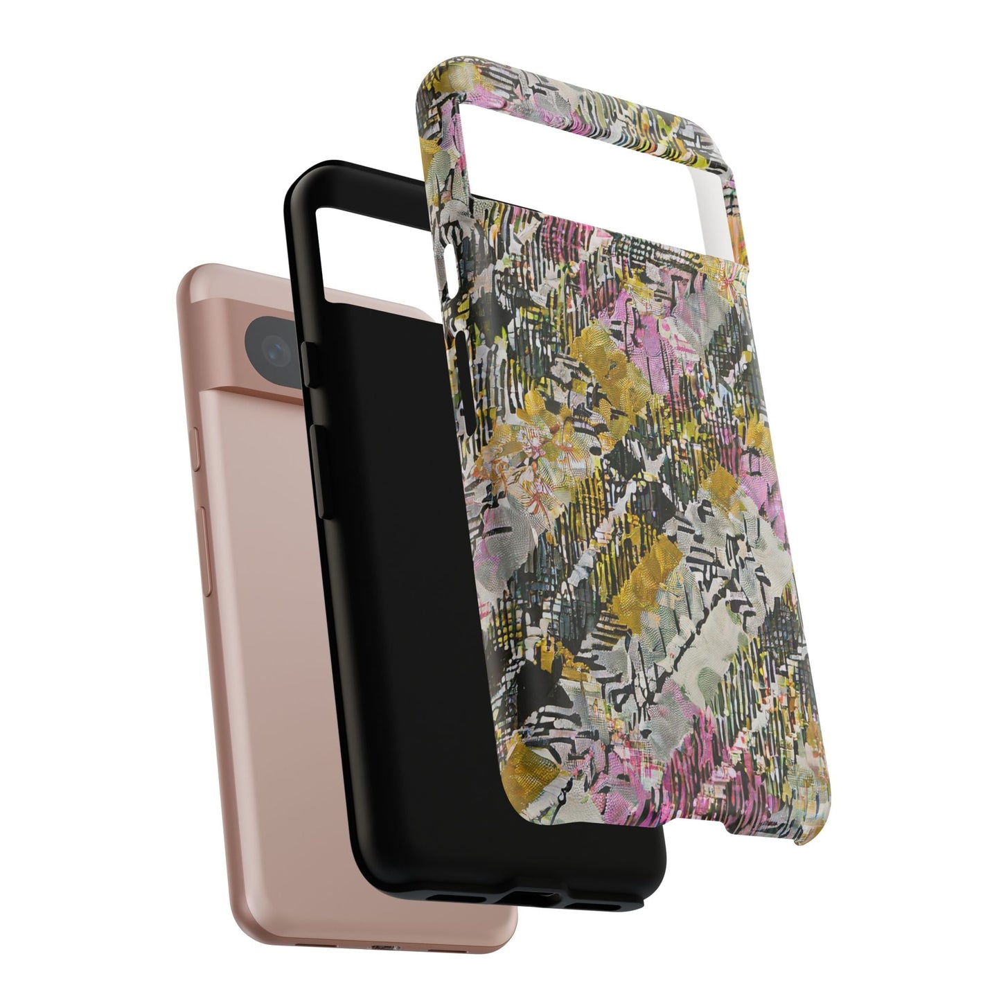 Purple Plaid Floral Artistic Tough Phone Case
