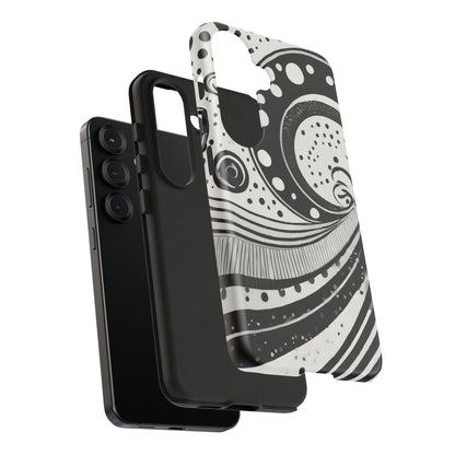 Artistic Black & White Swirl Tough Phone Case