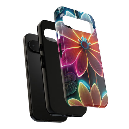 Vibrant Neon Flowers Tough Phone Case