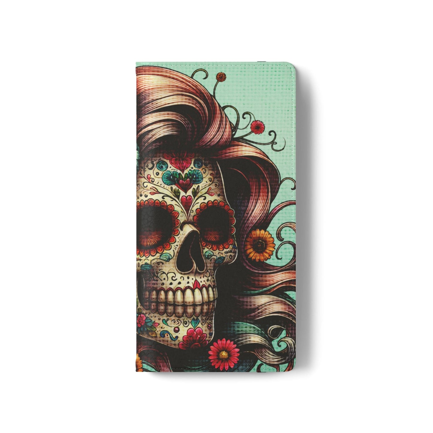 Sugar Skull Flip Wallet Phone Case