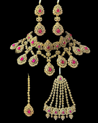BR490 MEHTAB bridal set in ruby ( READY TO SHIP )